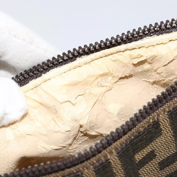 FENDI Zucca Canvas Vanity Hand Bag Black Brown Auth ar13759 - Picture 11 of 16